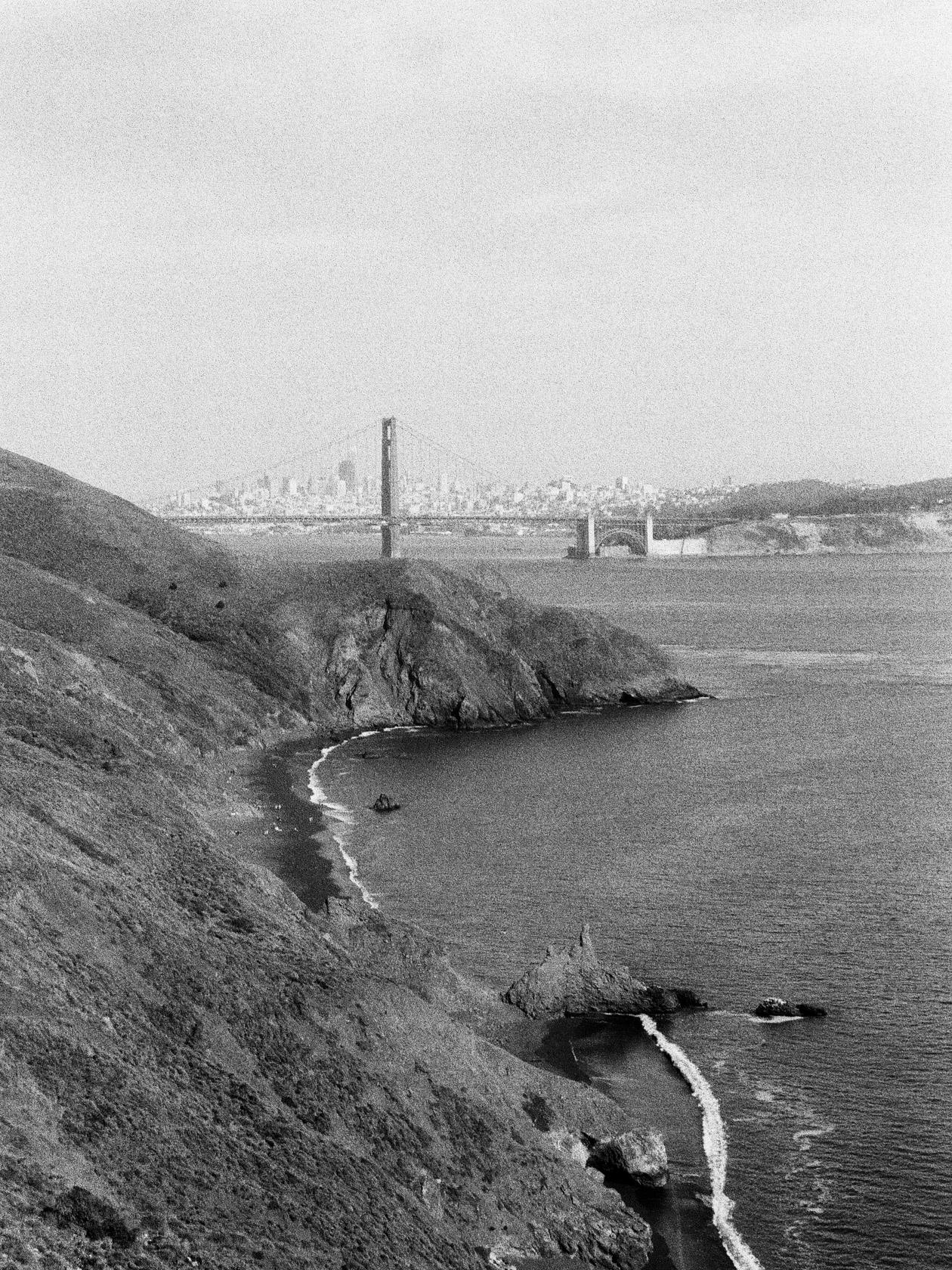 City and bridge and Black Sands beach